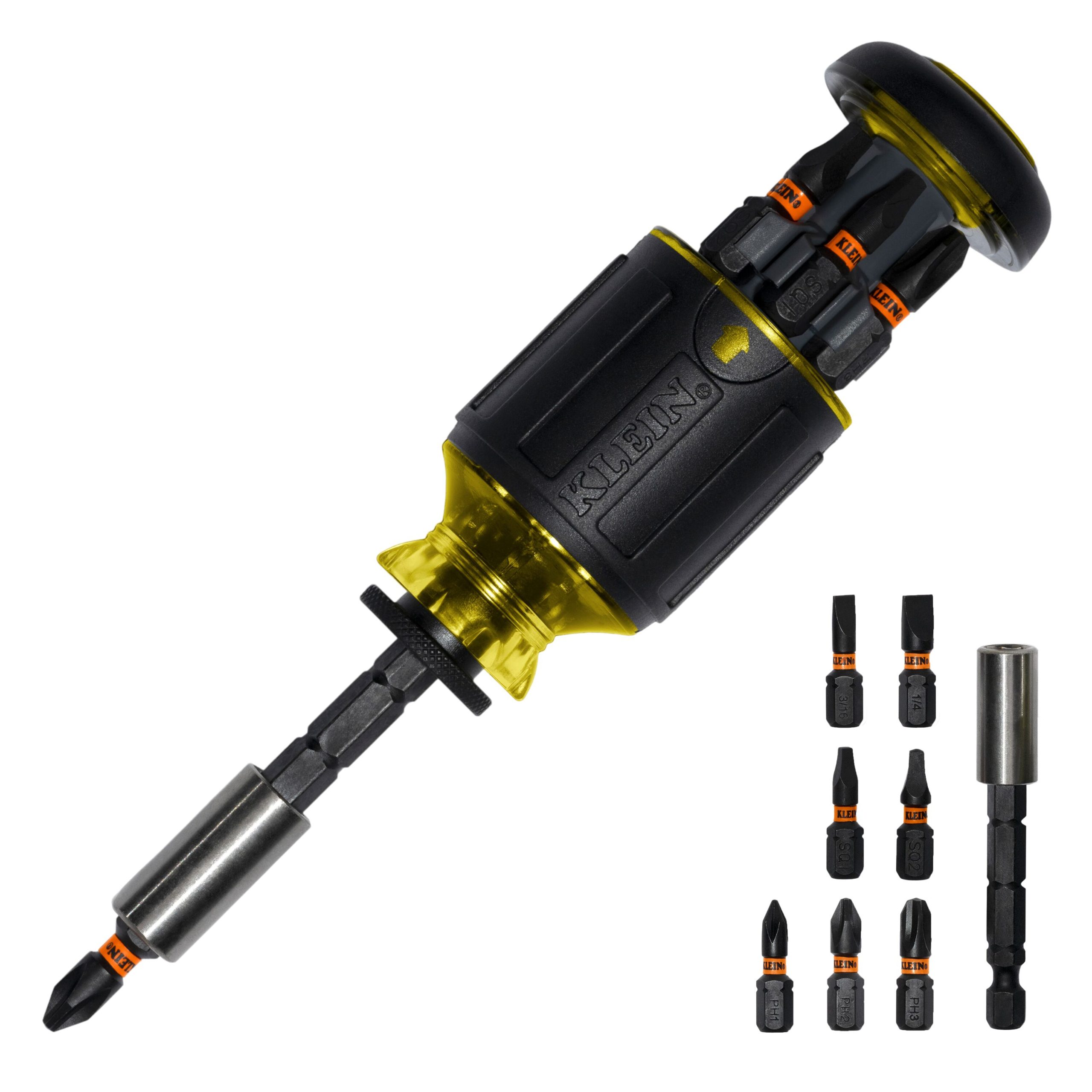 Klein32308 stubby multi-bit screwdriver and removable driver bits
