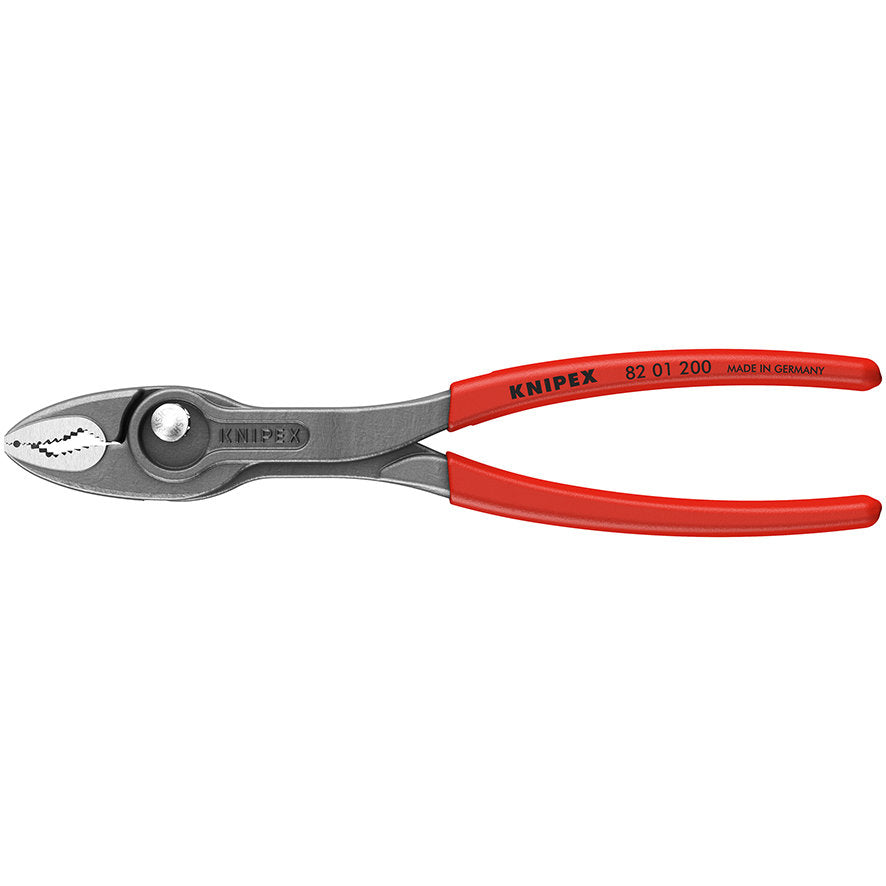 Knipex TwinGrip pliers with red dipped handles and front-and-side gripping jaws