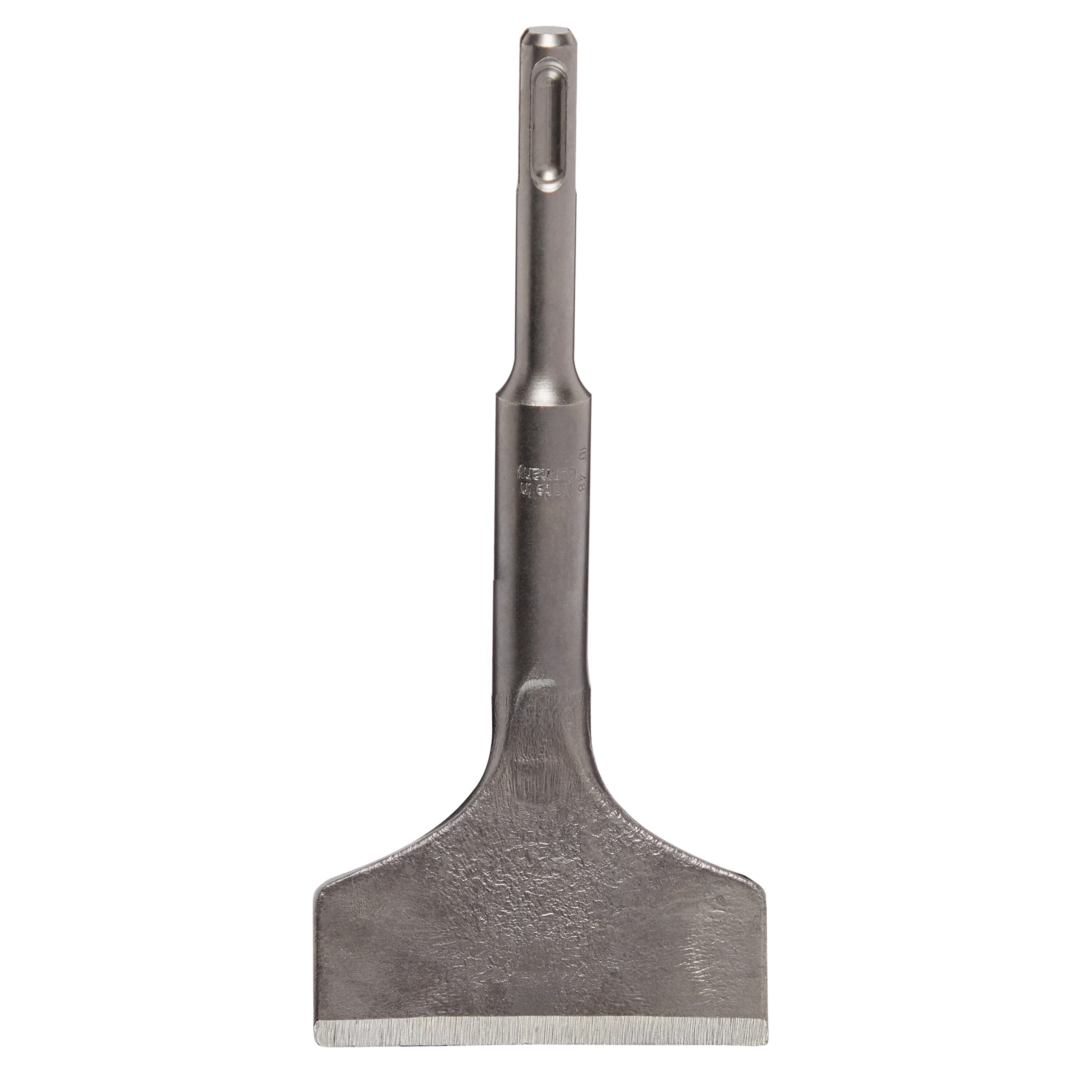 Broad flat tile-removal chisel with clearly visible SDS-Plus shank.