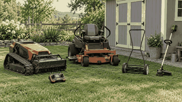 Lawn mowers and garden trimming equipment
